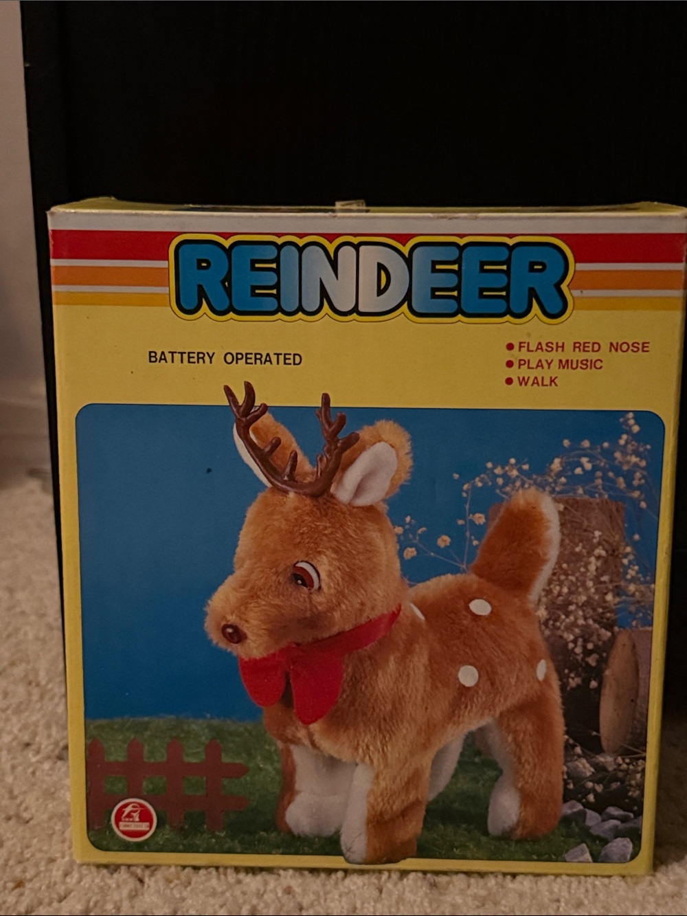 1970s Vintage Reindeer Decorative Toy - Brown - Battery Operated